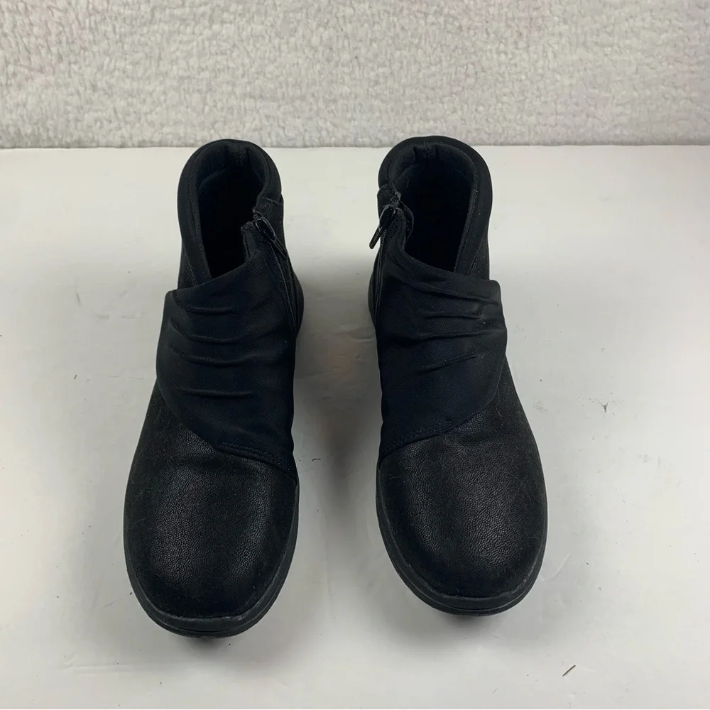 Clarks Womens 6.5 W Cloudsteppers Casual Ankle Boots‎ Black Sillian Tana 7628